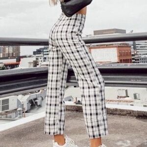 Princess Polly Black & White Checkered High-Rise Pants